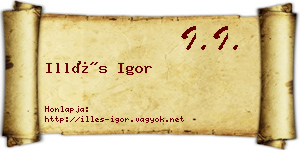 Illés Igor névjegykártya
